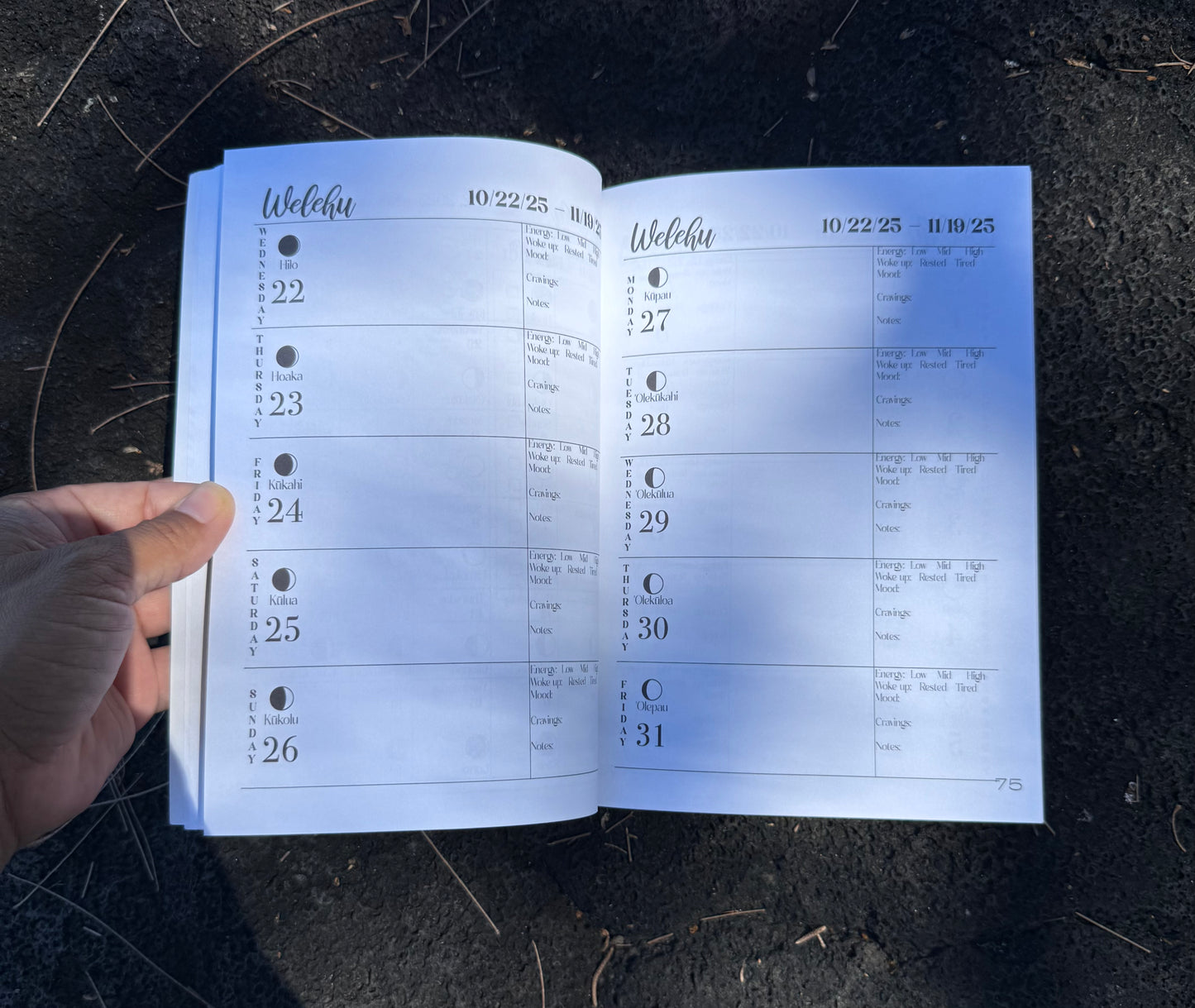 2026 - 2027 Kaulana Mahina Lunar Alignment Planner - Hawaiian Lunar Calendar - Blue Cover