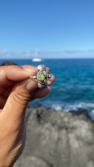 Bao Canyon Turquoise Sterling Silver Oracle Ring Size 7.25