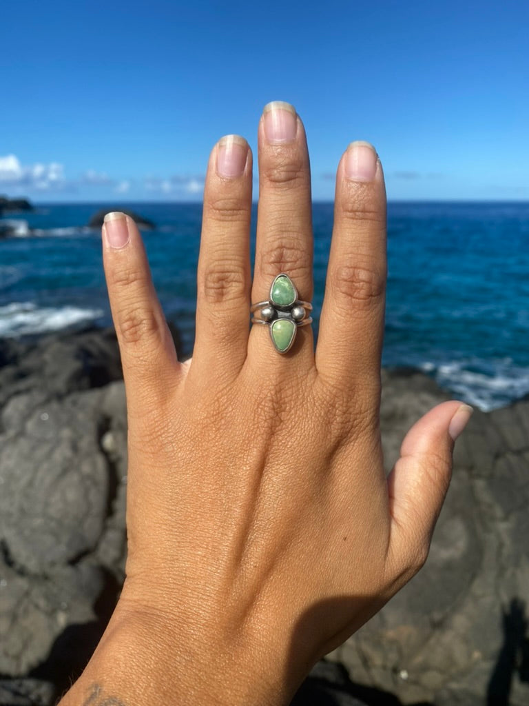 Bao Canyon Turquoise Sterling Silver Ring Size 6.5