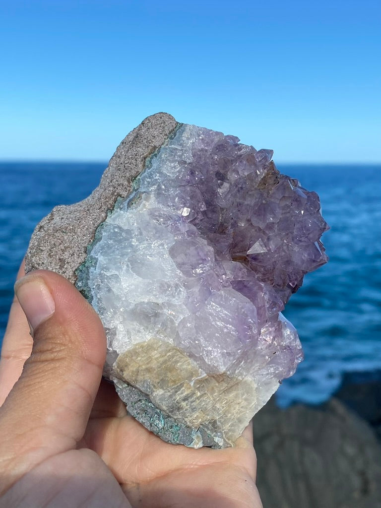 Amethyst Cluster with Hematite Inclusions