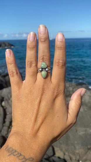 Bao Canyon Turquoise Sterling Silver Ring Size 6.5