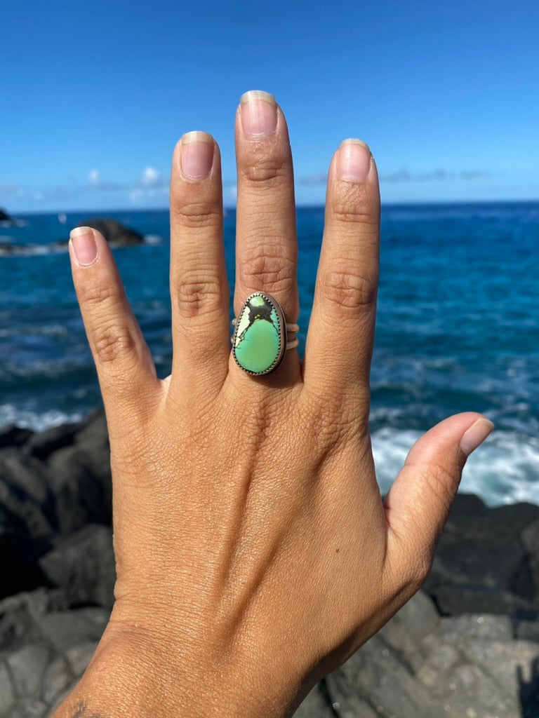Bao Canyon Turquoise Sterling Silver Ring Size 6.5