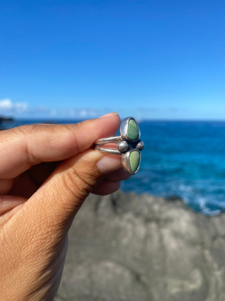Bao Canyon Turquoise Sterling Silver Ring Size 6.5