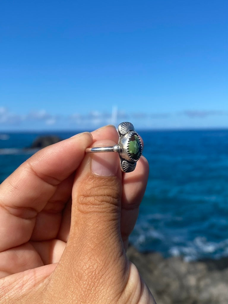 Bao Canyon Turquoise Sterling Silver Oracle Ring Size 7.25