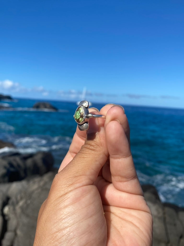 Bao Canyon Turquoise Sterling Silver Oracle Ring Size 7.25