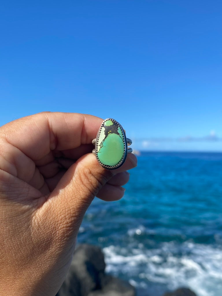 Bao Canyon Turquoise Sterling Silver Ring Size 6.5