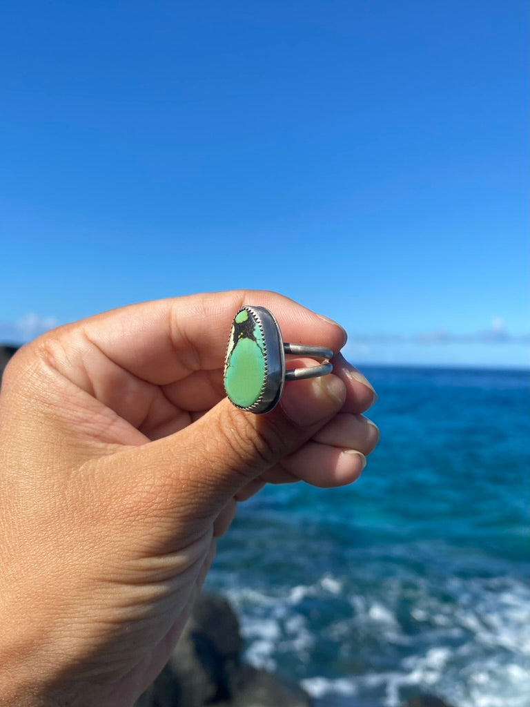 Bao Canyon Turquoise Sterling Silver Ring Size 6.5