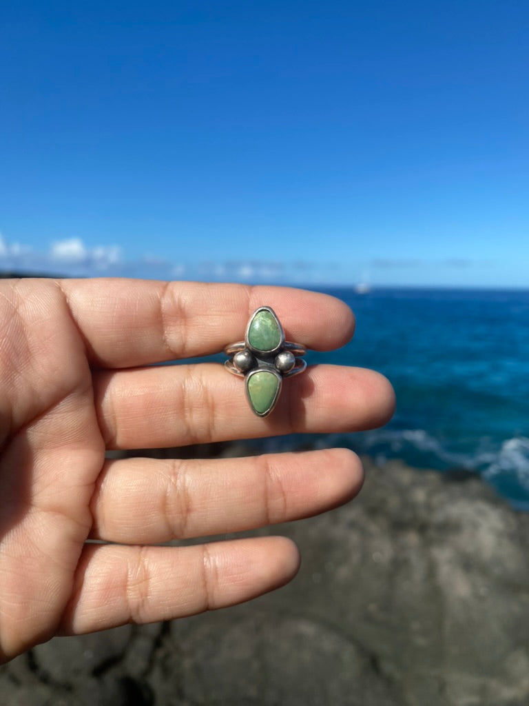Bao Canyon Turquoise Sterling Silver Ring Size 6.5