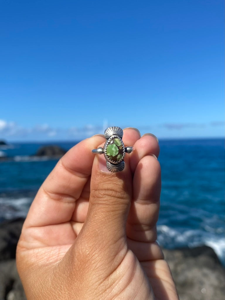 Bao Canyon Turquoise Sterling Silver Oracle Ring Size 7.25