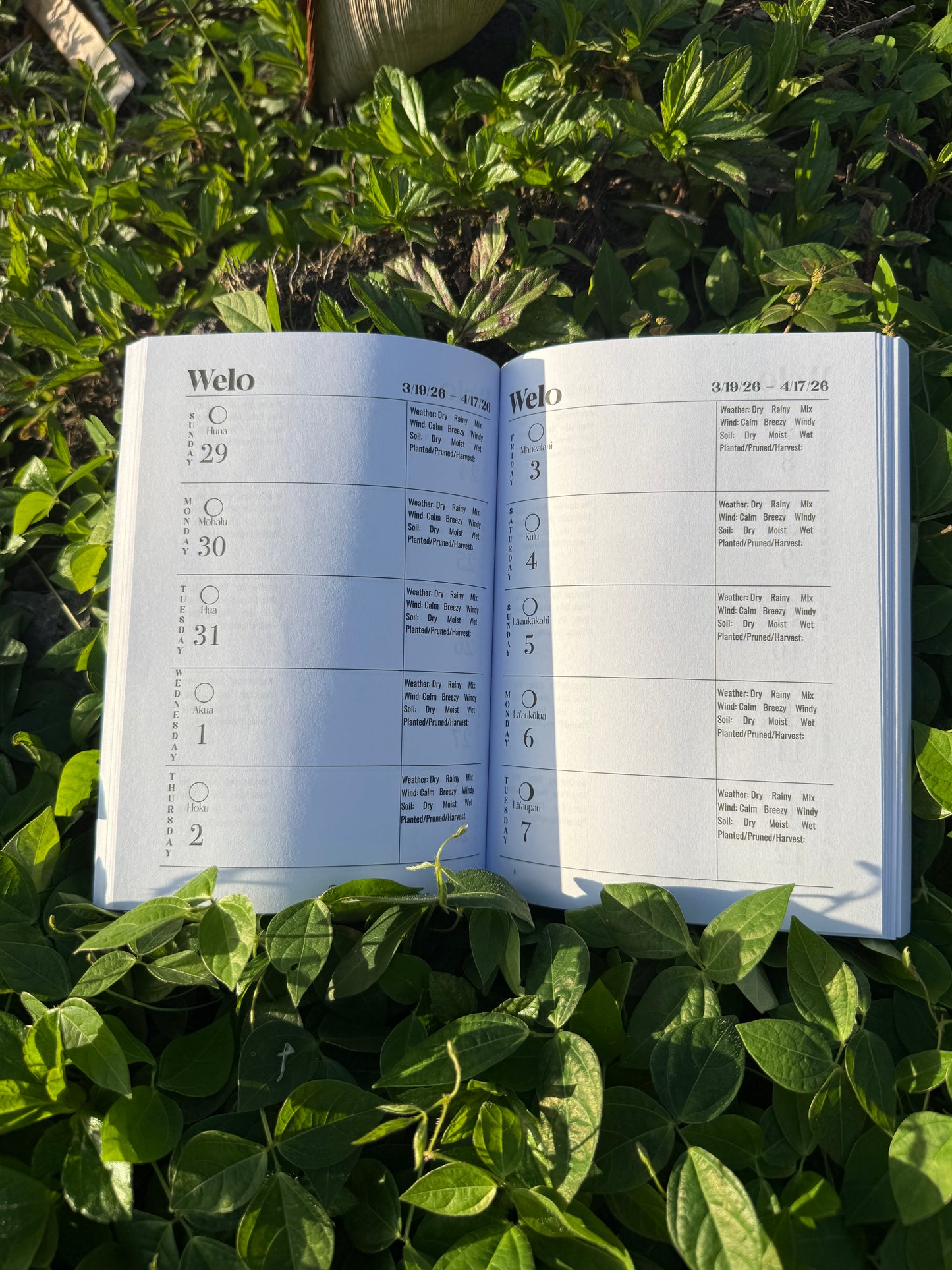 PRE-ORDER NOW - 2026 - 2027 Māla & Mahina: A Kilo Log for the Garden - Ships end of March 2026