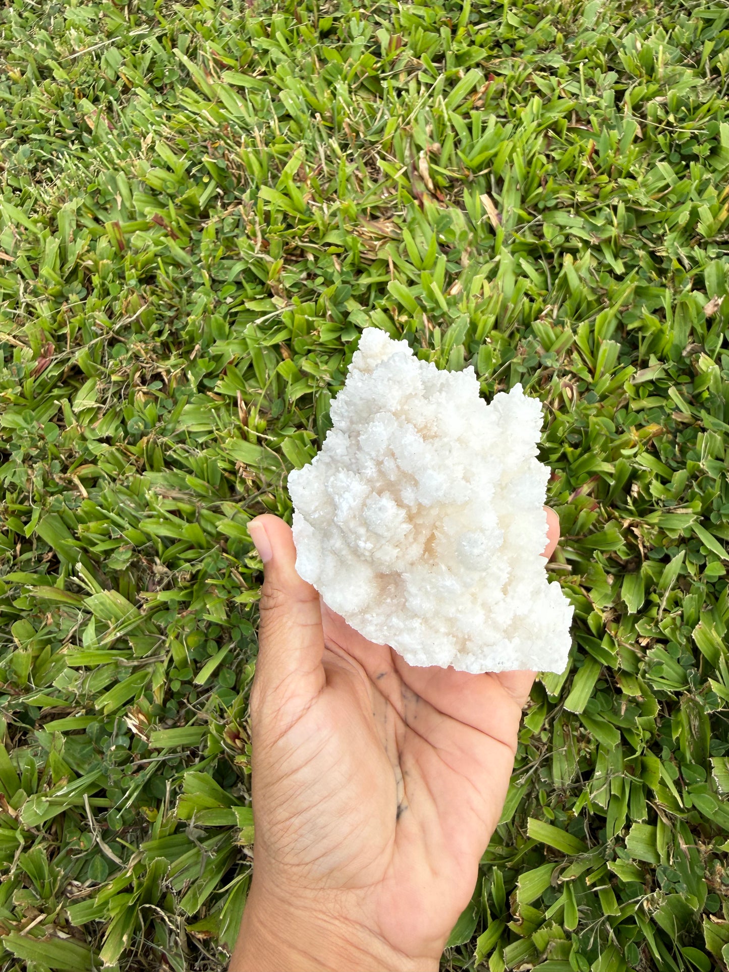 White Aragonite Cave Calcite Cluster